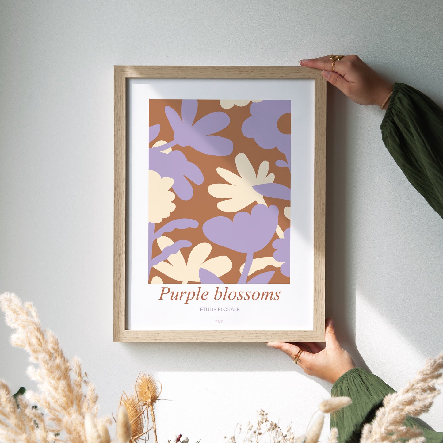 Poster Objekte Porträt Lila Blüten foto N° 2