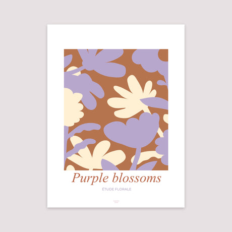 Poster Objekte Porträt Lila Blüten