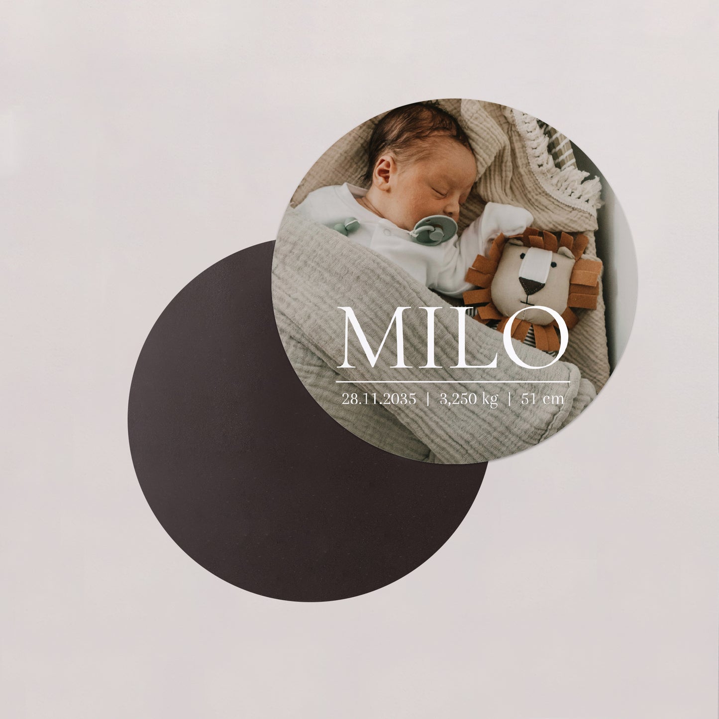 Geburtskarte Set von 8, magnetisch, rund, Ø 10 cm Erinnerungen an Süße foto N° 2