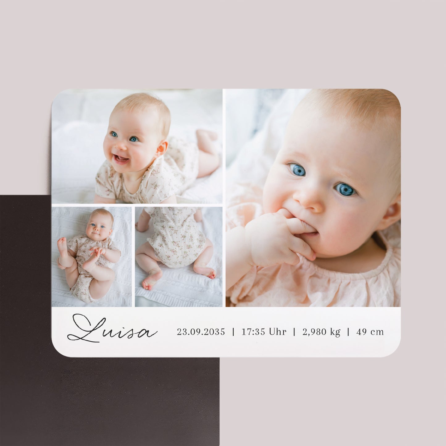 Geburtskarte Set von 8, magnetisch, Landschaft, rechteckige abgerundete Ecken Der ganz Anfang von uns foto N° 1