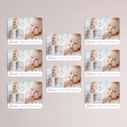 Geburtskarte Set von 8, magnetisch, Landschaft, rechteckige abgerundete Ecken Der ganz Anfang von uns foto N° 3