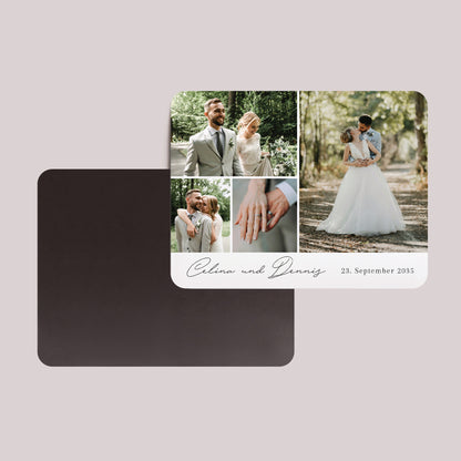 Dankeskarte Hochzeit Set von 8, magnetisch, Landschaft, rechteckige abgerundete Ecken Unsere Wünsche in Bildern foto N° 2