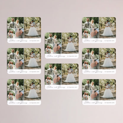 Dankeskarte Hochzeit Set von 8, magnetisch, Landschaft, rechteckige abgerundete Ecken Unsere Wünsche in Bildern foto N° 3