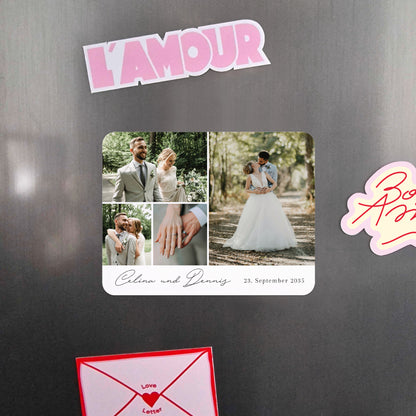 Dankeskarte Hochzeit Set von 8, magnetisch, Landschaft, rechteckige abgerundete Ecken Unsere Wünsche in Bildern foto N° 4