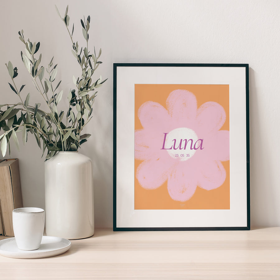 Poster Geburt Porträt Eine riesige Blume foto