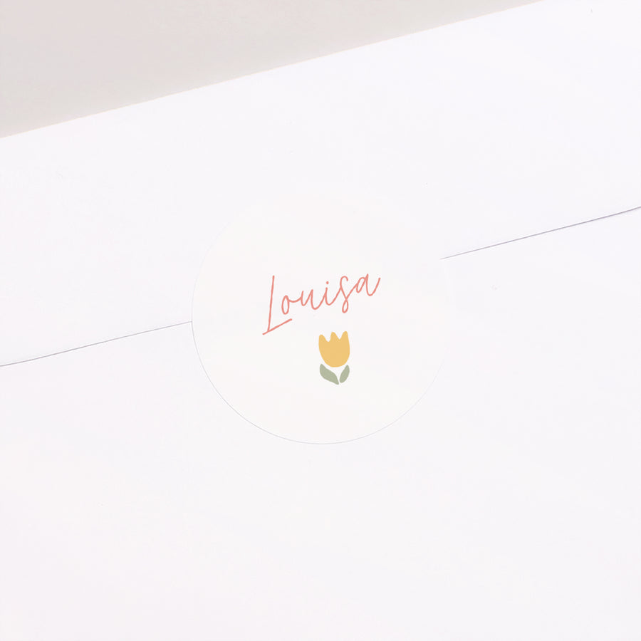 Sticker Geburt Rund Kleiner Garten der Sanftheit foto