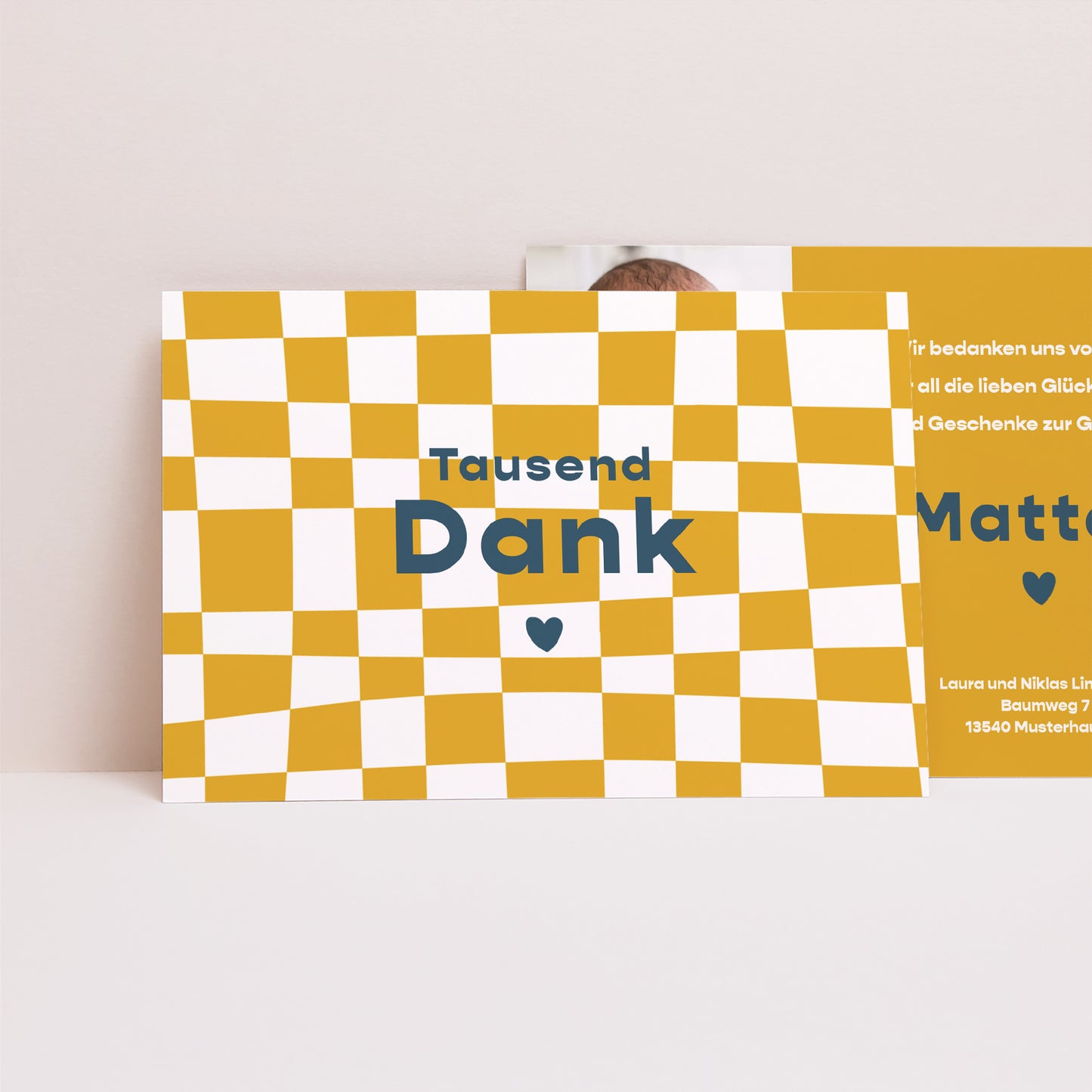 Dankeskarte Geburt Landschaft Sonne Vibes foto N° 1