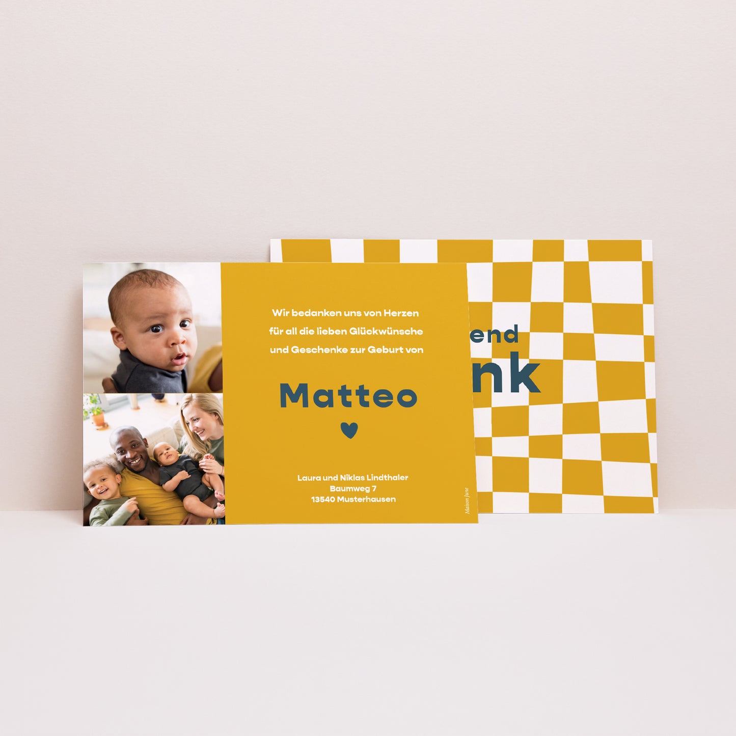 Dankeskarte Geburt Landschaft Sonne Vibes foto N° 2