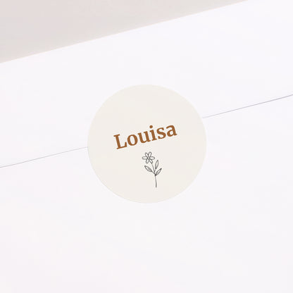 Sticker Geburt Rund Blume von uns foto N° 1