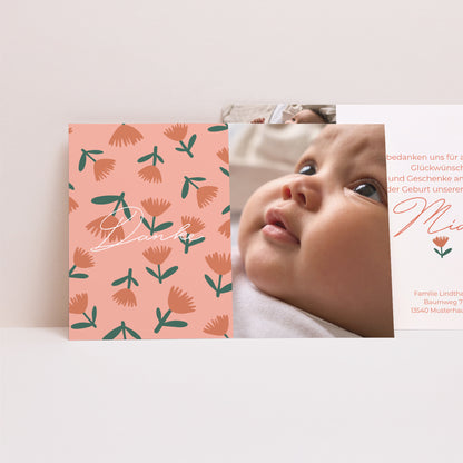 Dankeskarte Geburt Landschaft Floréa foto N° 1