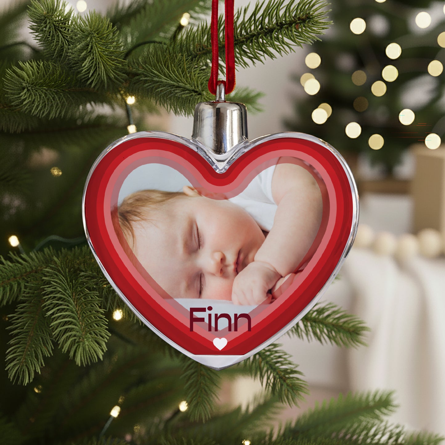 Weihnachtskugel Weihnachten Herz Herz im Tannenbaum foto N° 1