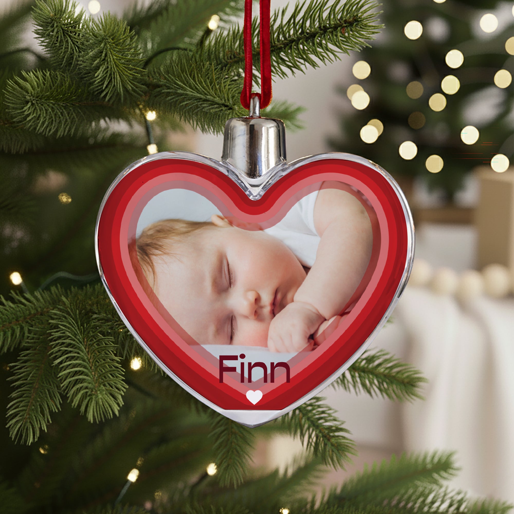 Weihnachtskugel Weihnachten Herz Herz im Tannenbaum foto N° 1