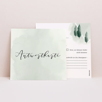 Antwortkarte Hochzeit Quadrat Der Weg zum Glück foto N° 1