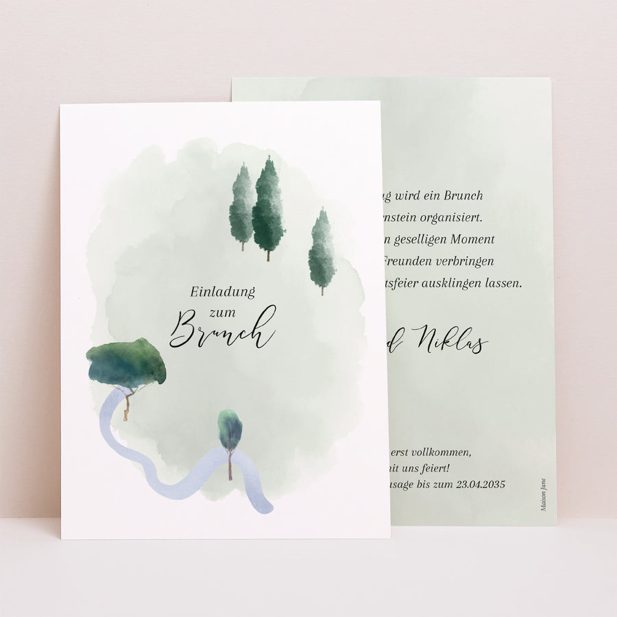 Beilegekarte Hochzeit Porträt Der Weg zum Glück foto