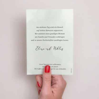 Beilegekarte Hochzeit Porträt Der Weg zum Glück foto N° 3