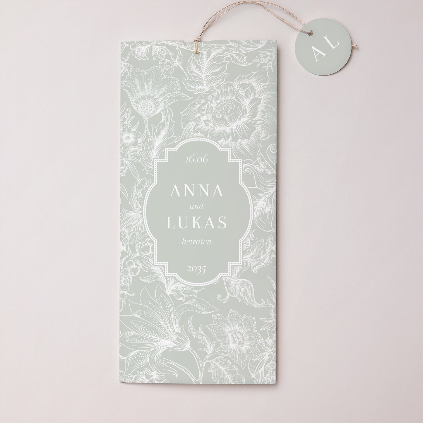 Hochzeitseinladung Portrait-Hülle 2 Karten, Etikett Garten der Eleganz foto N° 1