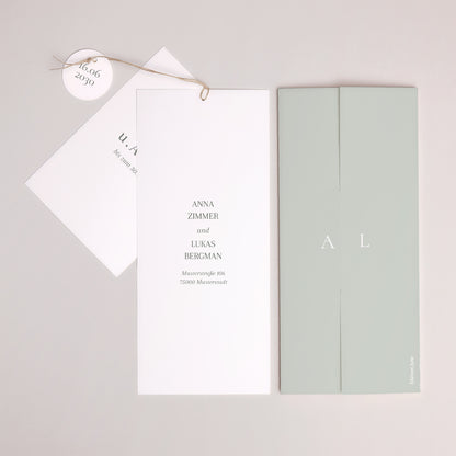 Hochzeitseinladung Portrait-Hülle 2 Karten, Etikett Garten der Eleganz foto N° 4