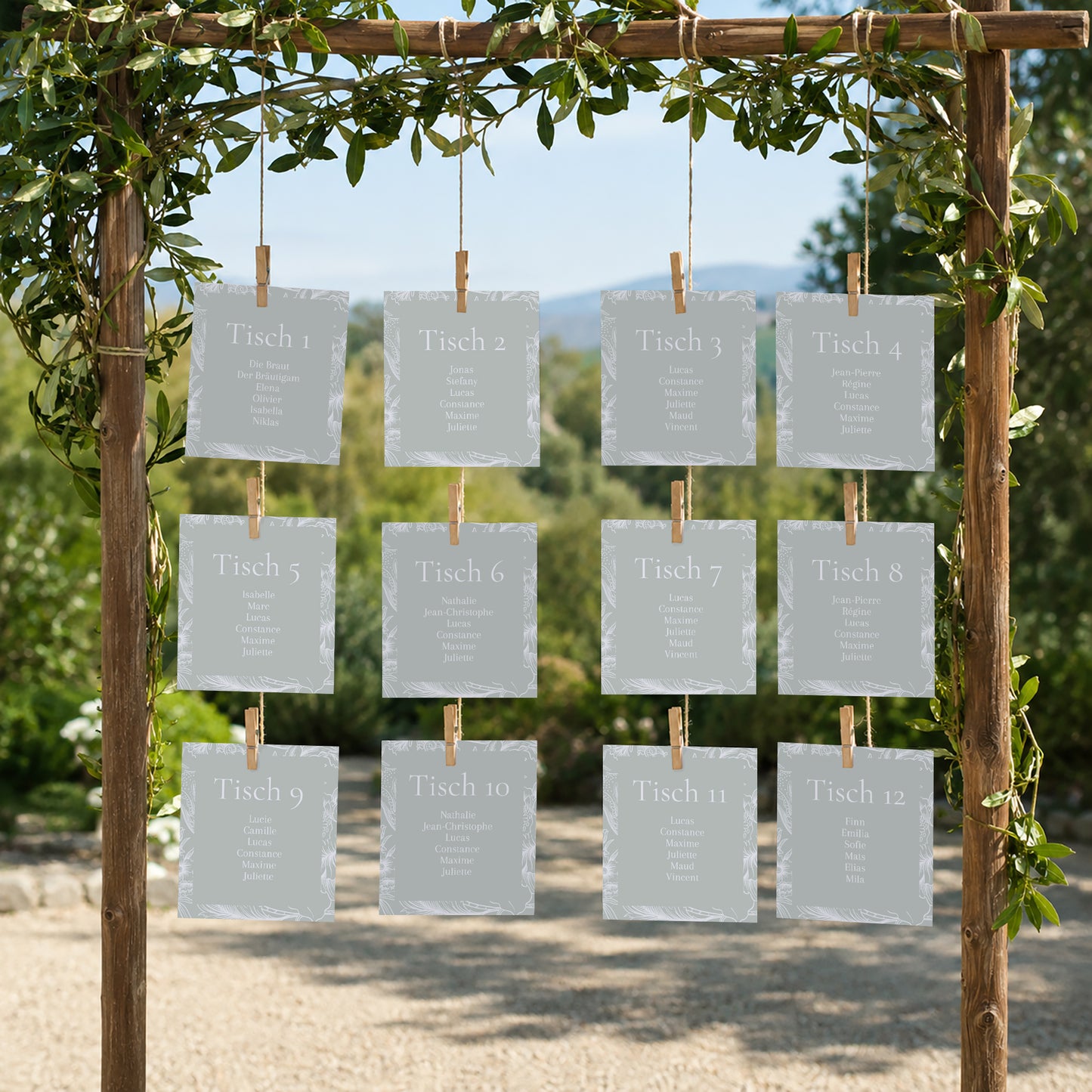 Sitzplan Hochzeit Pack von 12 Garten der Eleganz foto N° 2