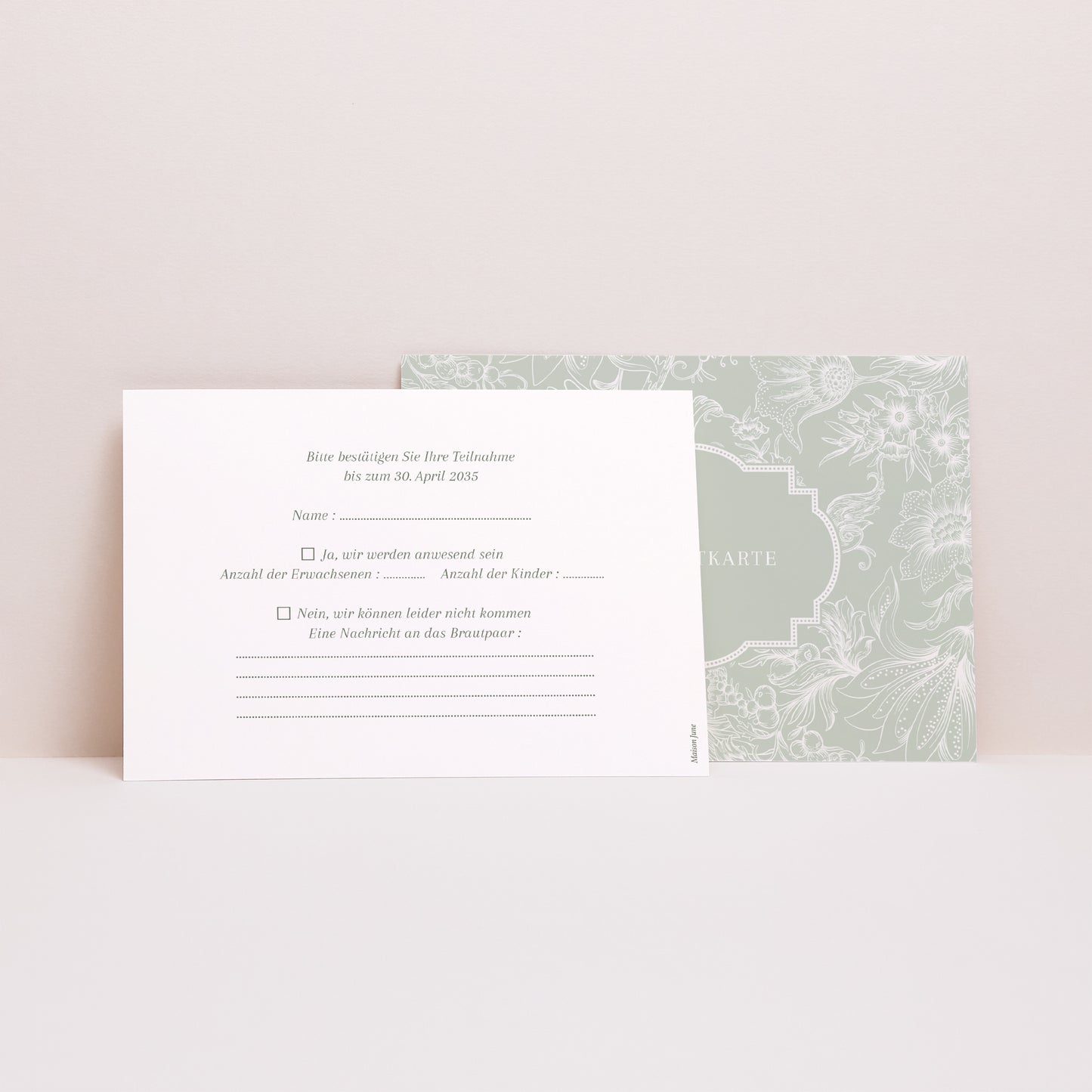 Antwortkarte Hochzeit Landschaft Garten der Eleganz foto N° 2