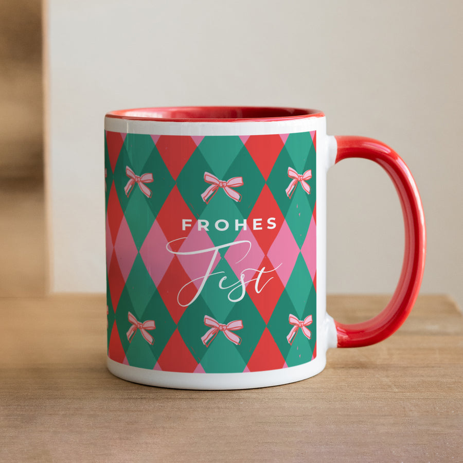 Tasse Objekte Rot Christmas Bow foto