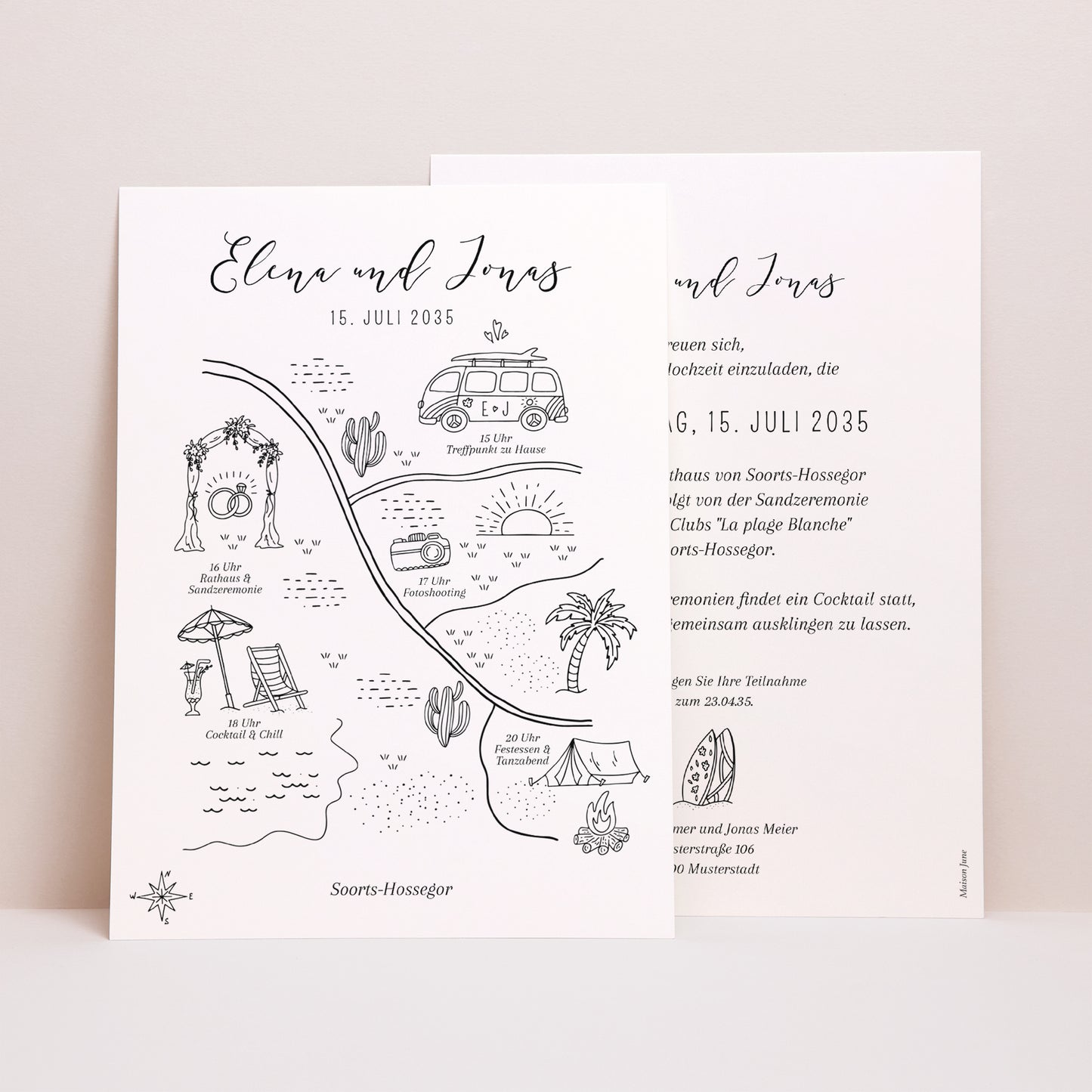 Hochzeitseinladung Porträt Der Plan des Glücks foto N° 1