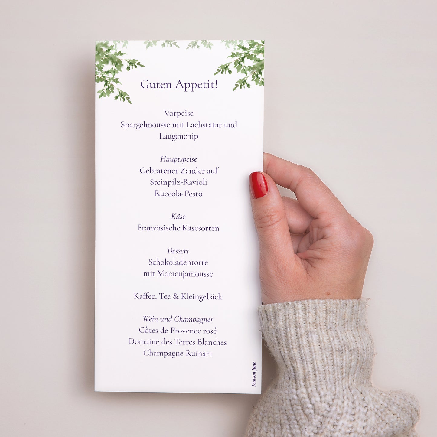 Menükarte Hochzeit Panoramatisches Porträt Das Reich unserer Herzen foto N° 3