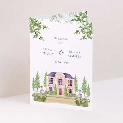 Hochzeitseinladung Doppelflügelporträt Das Reich unserer Herzen foto N° 1