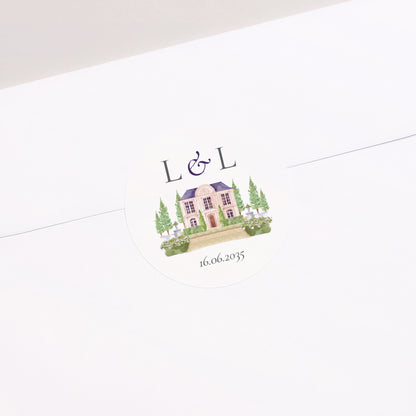 Sticker Hochzeit Rund Das Reich unserer Herzen foto N° 1