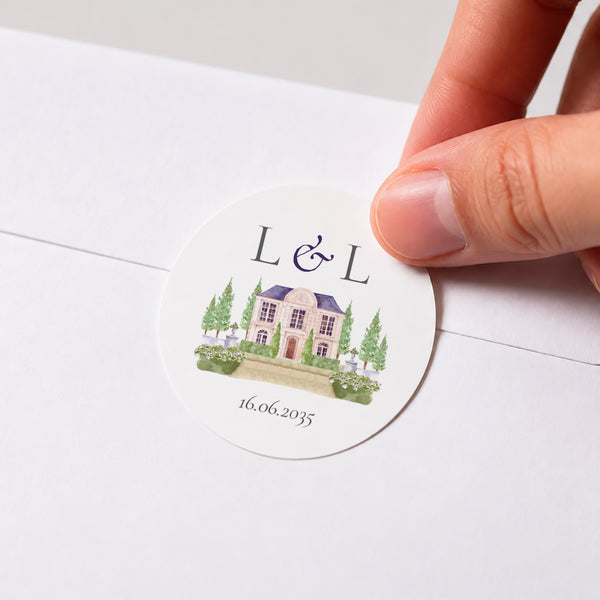 Sticker Hochzeit Rund Das Reich unserer Herzen foto