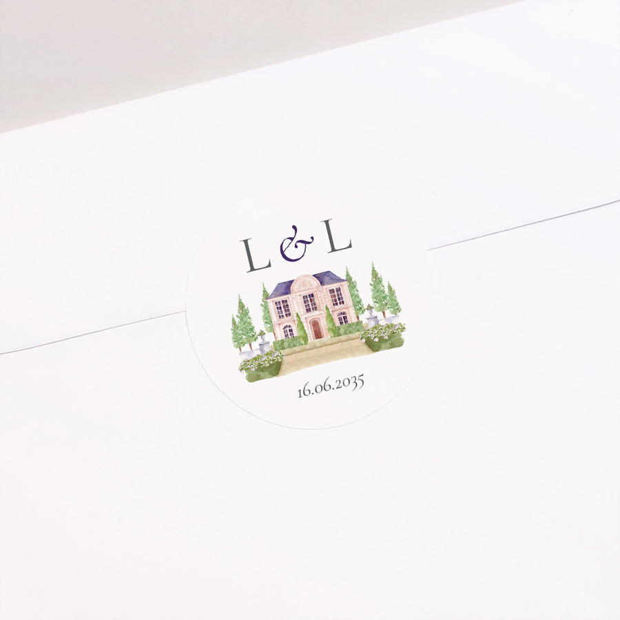 Sticker Hochzeit Rund Das Reich unserer Herzen foto