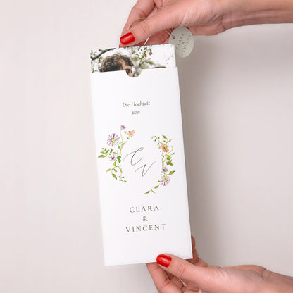 Hochzeitseinladung Portrait-Hülle 2 Karten, Etikett Die blühende Versprechung foto N° 2