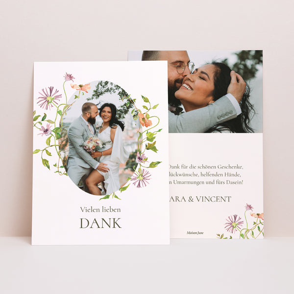 Dankeskarte Hochzeit Die blühende Versprechung foto