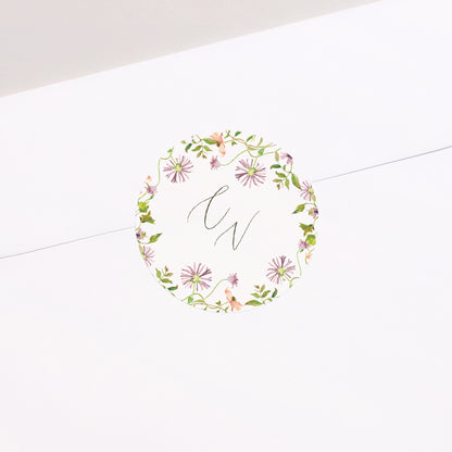 Sticker Hochzeit Rund Die blühende Versprechung foto N° 1