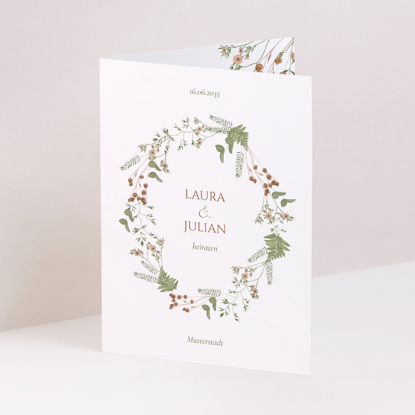 Hochzeitseinladung Doppelflügelporträt Herbstfarben foto N° 1