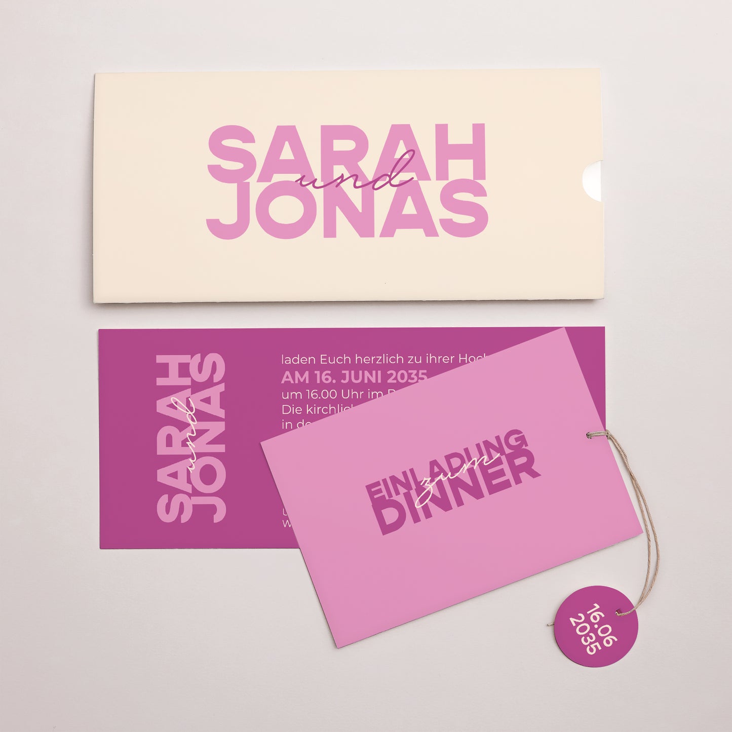 Hochzeitseinladung Mappe 2 Karten, Etikett Farb Stimmung foto N° 3