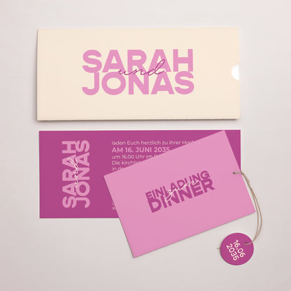 Hochzeitseinladung Mappe 2 Karten, Etikett Farb Stimmung foto N° 3