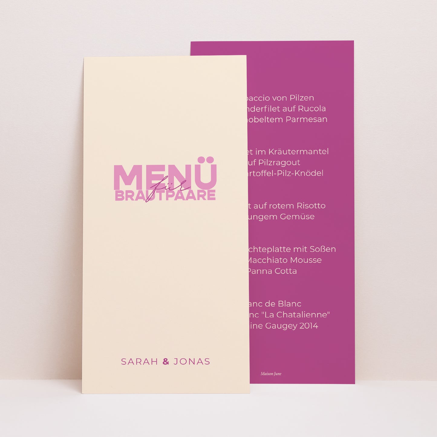 Menükarte Hochzeit Panoramatisches Porträt Farb Stimmung foto N° 1