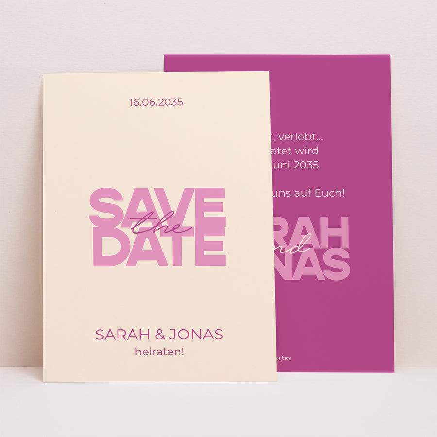 Save the date Karte Hochzeit Porträt Farb Stimmung foto