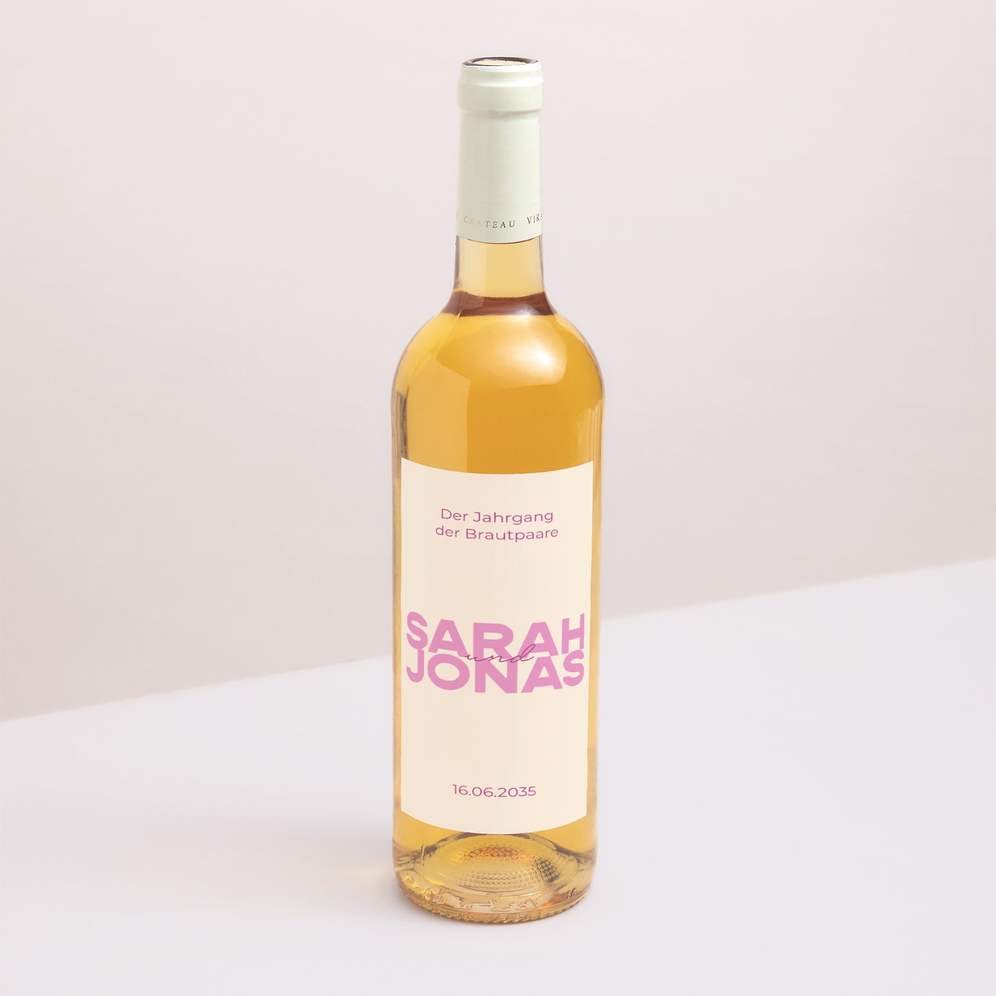 Flaschenetikett Hochzeit Porträt Farb Stimmung foto N° 1