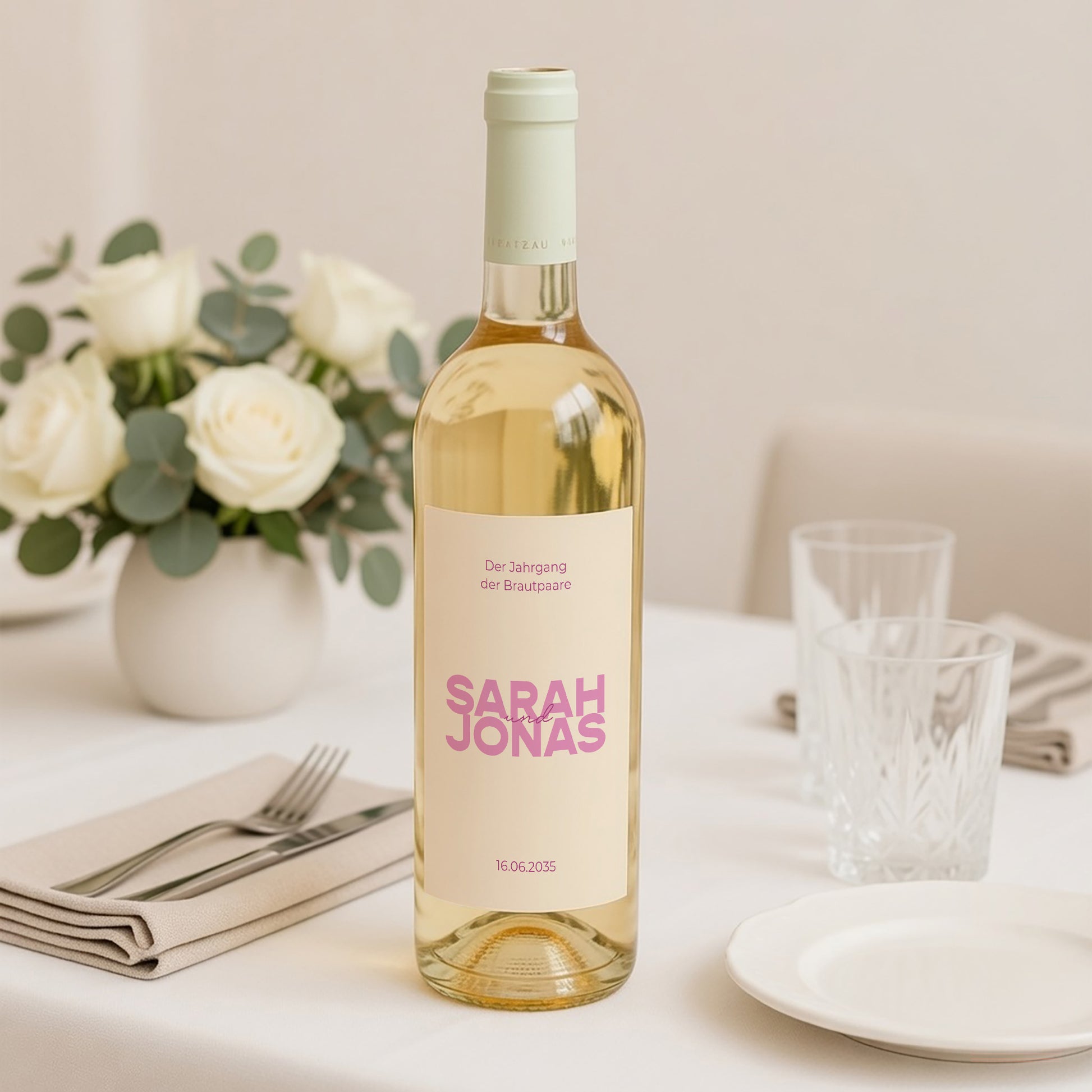 Flaschenetikett Hochzeit Porträt Farb Stimmung foto N° 2
