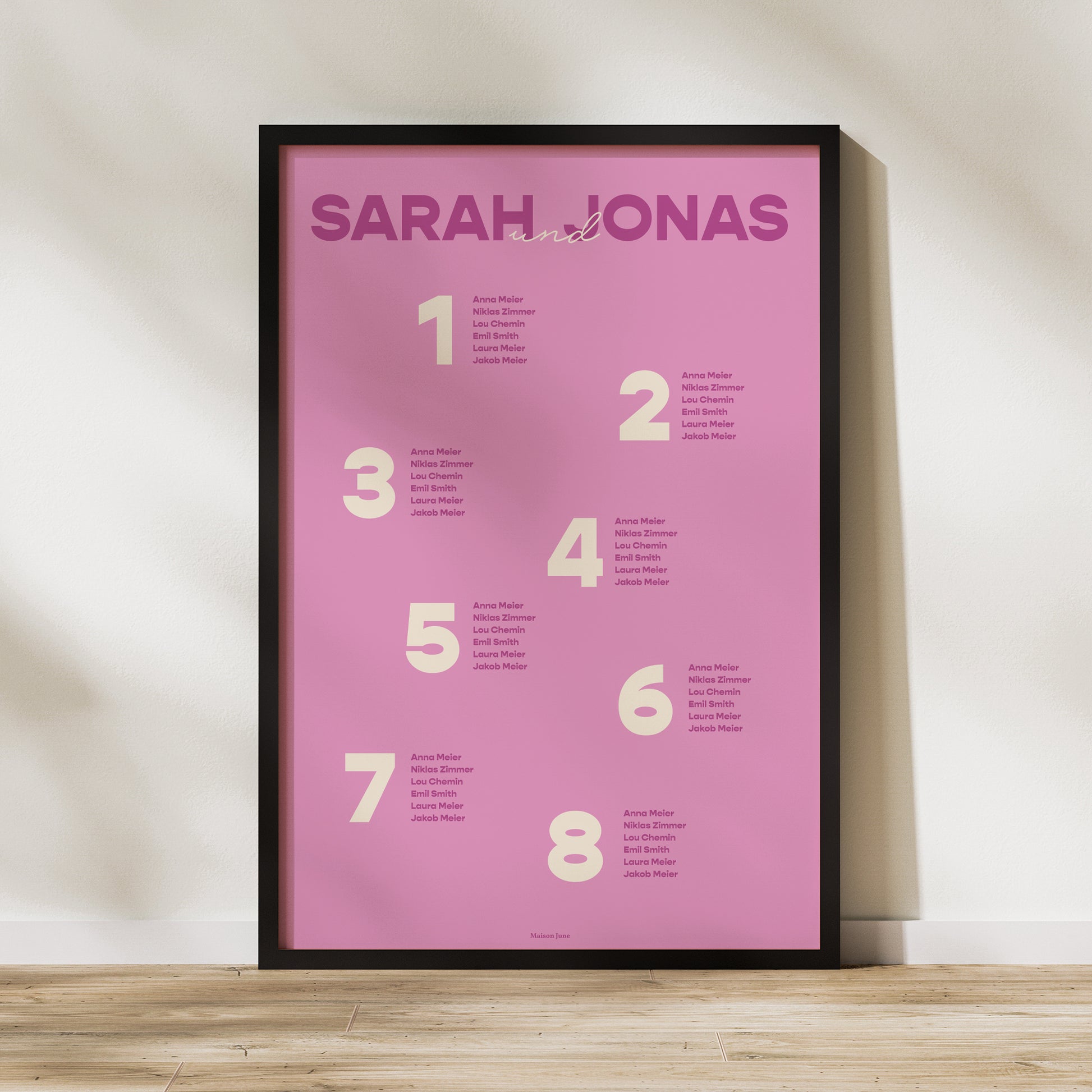 Sitzplan Hochzeit Porträt 60 x 90 cm Farb Stimmung foto N° 1