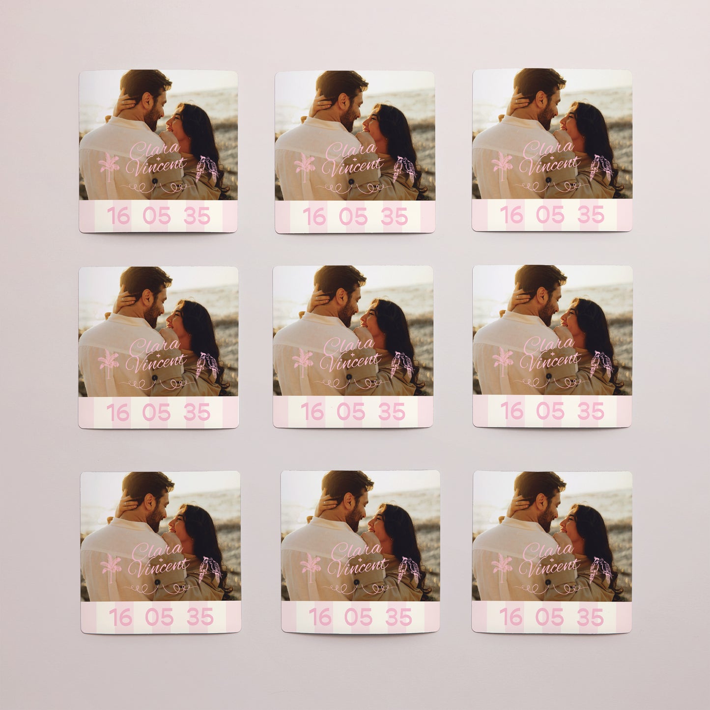 Save the date Karte Hochzeit Satz von 9, magnetisch. Liebesvögel foto N° 3