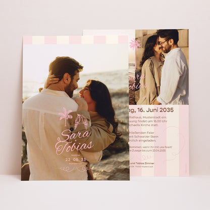 Hochzeitseinladung Porträt Liebesvögel foto N° 1