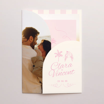 Hochzeitseinladung Hülle für 2 Karten Liebesvögel foto N° 1