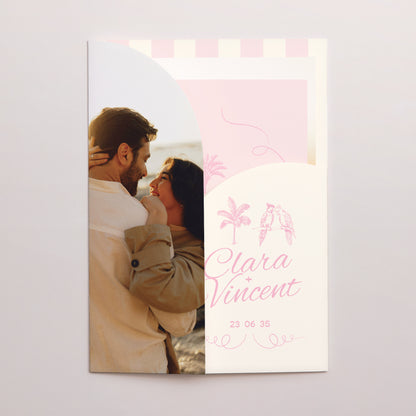 Hochzeitseinladung Hülle für 2 Karten Liebesvögel foto N° 2