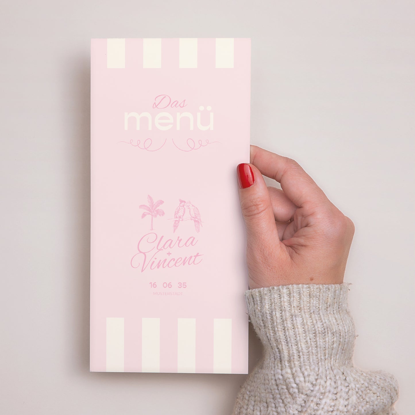 Menükarte Hochzeit Panoramatisches Porträt Liebesvögel foto N° 2