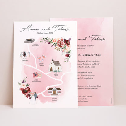 Hochzeitseinladung Porträt Die Route des Glücks foto N° 1