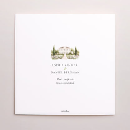 Hochzeitseinladung Doppelflügelfenster Das Etui des Domaine foto N° 3