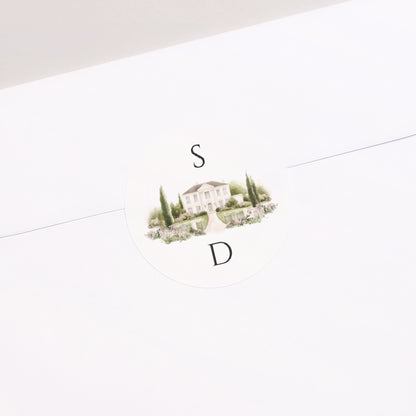 Sticker Hochzeit Rund Das Etui des Domaine foto N° 1