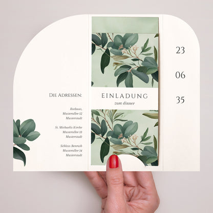 Hochzeitseinladung Tasche, 2 Karten, runden Etikett Liebesrand foto N° 2